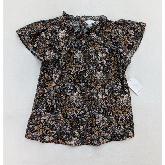 Time and Tru Women's Top Size S 4-6 Blue Floral Bohemian NEW - Picture 2 of 14